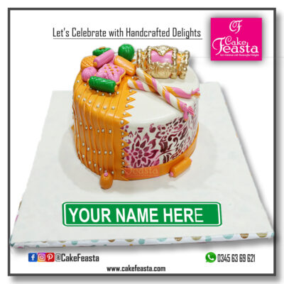 Dholki Mayo Theme Wedding Cake