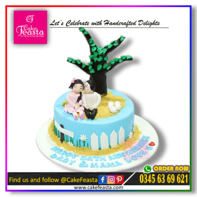 Couple under Tree Theme Birthday Cake