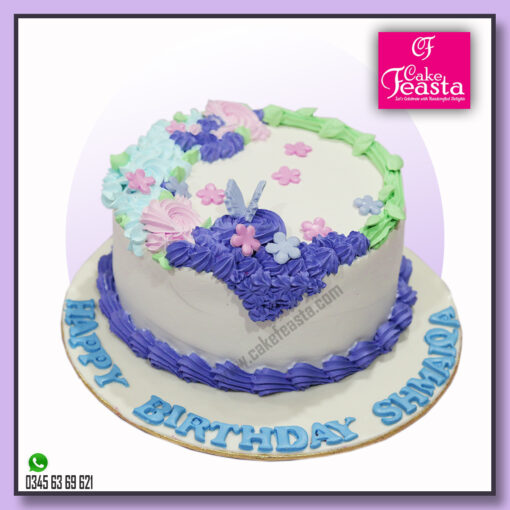 Creamy Flower Birthday Cake