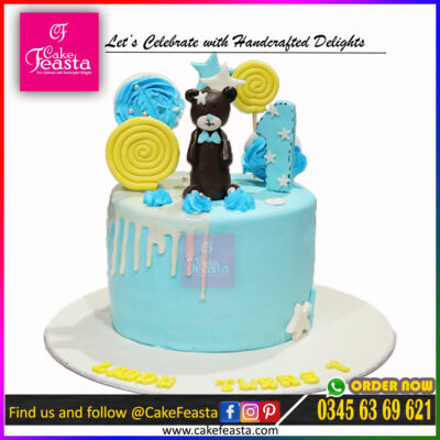 Teddy Bear 1st Birthday Cake