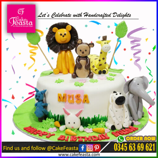 Zoo Theme Kids Birthday Cake